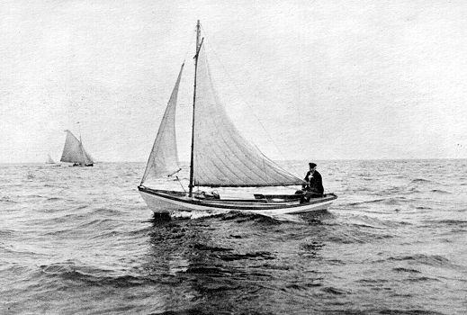Blackburn in a small sailing dory 