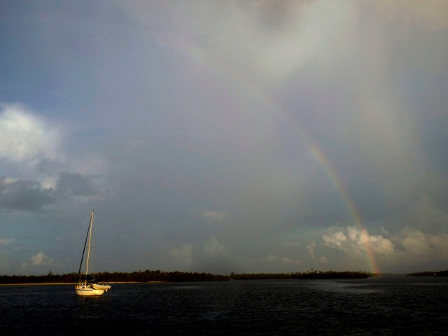 A Rainbow Welcomed us to Peck Lake the evening of the 25th